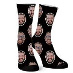 Laffyett Custom Socks with Photos,Personalized Novelty Socks with Faces, Customized Pictures Socks for Men,Customized Crew Socks Colorful Fun Gift for Adult, X-Small-X-Large