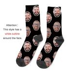 Laffyett Custom Socks with Photos,Personalized Novelty Socks with Faces, Customized Pictures Socks for Men,Customized Crew Socks Colorful Fun Gift for Adult, X-Small-X-Large