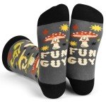 Fun Guy Mushroom Socks for Men and Women - Gift for Mushroom Lovers - unisex one size fits most