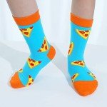 Crazy Socks for Kids Boys Socks 10-12 Years Old Silly Funny School Dress 6-8 Fun Pizza Sock Birthday Christmas Gift