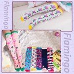 MOGGEI Kids Girls Knee High Socks - Long Boot Crazy Silly Fun Gift Tall Funny Cute Animal Child Gifts for 4-12 Year Old Girls - Stocking Stuffers - 6 Pairs (Flamingo)