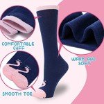 MOGGEI Kids Girls Knee High Socks - Long Boot Crazy Silly Fun Gift Tall Funny Cute Animal Child Gifts for 4-12 Year Old Girls - Stocking Stuffers - 6 Pairs (Flamingo)