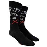 Crazy Dog T-Shirts Funny Are You Drunk Socks for Men – Novelty Crew Socks with Sarcastic Sayings – Gag Gift for Beer Lovers, Party, Bar Crawl, Drinking Game Night, Black Cotton Comfort