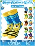 Jinei 10 Pairs Boys Socks with Monster Pattern Novelty Cartoon Socks Colorful Funny(4-7 Years Old)