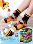 Jinei 10 Pairs Boys Socks with Monster Pattern Novelty Cartoon Socks Colorful Funny(4-7 Years Old)