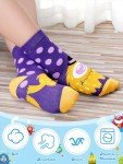 Jinei 10 Pairs Boys Socks with Monster Pattern Novelty Cartoon Socks Colorful Funny(4-7 Years Old)