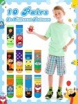 Jinei 10 Pairs Boys Socks with Monster Pattern Novelty Cartoon Socks Colorful Funny(4-7 Years Old)