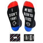 HAPPYPOP 2024 Funny Weird Sarcastic Gag Silly Socks Women, White Elephant Gifts Gag Gifts Weird Silly Gifts Joke Fart Gifts Men