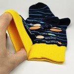HSELL Mens Funny Colorful Planet Pattern Dress Socks Novelty Crazy Design Cotton Socks for Men Unisex Fancy Gifts (4 Pairs Planet Assorted)