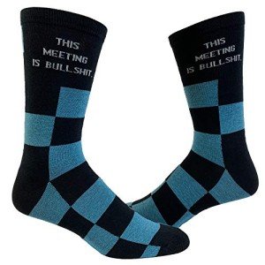 Crazy Dog T-Shirts Mens This Meeting Is Bullshit Funny Socks Office Humor Sarcastic Sock for Work