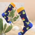 BISOUSOX Dress Socks for Men 9-12 Men’s Funny Fun Colorful Crazy Funky Crew Socks Novelty Happy Cotton