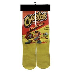 Kids Teens and Adult Socks Mid Crew 3D Printed Fits Men Women Boys Girls Youth Children Funny Novelty Animal Food Over 70 Designs (Kid's (Fits Ages 3-9), Cheetos)