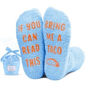 Funny Kid's Socks 7-9 Years - Fuzzy Taco Socks Mexican Socks Boys Girls, Taco Gifts Taco Lover Gifts