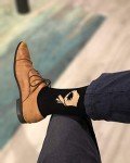 Balanced Co. Circle Game Meme Dress Socks Funny Socks Crazy Socks Casual Cotton Crew Socks (Big Hand Black/Gray)