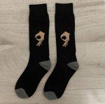Balanced Co. Circle Game Meme Dress Socks Funny Socks Crazy Socks Casual Cotton Crew Socks (Big Hand Black/Gray)