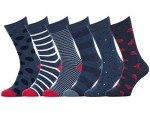 Easton Marlowe Mens Dress Socks 10-13 Fun Colorful Mens Socks - Cotton Patterned Fashion Socks for Men 6 Pack #32, Navy Blue White Red Lobsters Nautical Funny No Toe Seam Comfort Combed Cotton