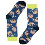 Men's Crazy Novelty Socks, KoolHour Cool Funny Animal Cartoon Sloth Pattern Cotton Long Tube Crew Dress Casual Socks,1 Pair