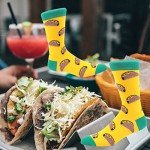 MAKABO Men's Colorful Novelty Patterned Crew Socks, 12 Pack Multicolor Food, Size 10-13