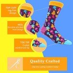 MAKABO Men's Colorful Novelty Patterned Crew Socks, 12 Pack Multicolor Food, Size 10-13