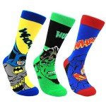 Funny Socks Men 6 Pairs Cool Hero Character Novelty Crew Dress Sock Wedding Groomsmen Socks Size 10-13