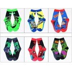 Funny Socks Men 6 Pairs Cool Hero Character Novelty Crew Dress Sock Wedding Groomsmen Socks Size 10-13