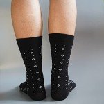 TOEJYJ Mens Fun Dress Socks, Pattern Funny Casual Socks Pack, Colorful Striped Cotton Novelty Socks Size 10-13 (S015)