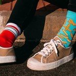 Unisex Ketchup French Fries Pattern Street Style Fashion Personality AB Socks, Skateboard Socks, Couple Socks, Breathable Comfy Crew Socks For Men Women Gifts for Boyfriend Dad Mom,Funny Novelty Socks