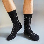 TOEJYJ Mens Fun Dress Socks, Pattern Funny Casual Socks Pack, Colorful Striped Cotton Novelty Socks Size 10-13 (S015)