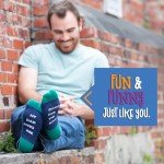 Funny Socks for Men - Men's Dress Socks with Dad Jokes and Stylish Patterns, Unique Gifts for Men Who Have Everything and Gifts for Dad from Daughter, Groomsmen Socks, Fun Socks for Men (DadSole)
