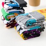 SIDIMELO 5 Pairs Funny Socks-Classic Cartoon Character Patterned Dress Socks for Adults Teens,Size 9-12