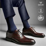 SOCKS BOX Men’s Dress Socks With Gift Box Blue Patterned Premium Quality Bamboo Rayon Socks (5 Pairs+Gift Box)