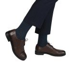 SOCKS BOX Men’s Dress Socks With Gift Box Blue Patterned Premium Quality Bamboo Rayon Socks (5 Pairs+Gift Box)