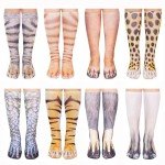 MarJunSep White Elephant Gifts for Adults Kids Funny Animal Paw Socks Silly Gag Gifts Christmas Stocking Stuffers (US, Alpha, One Size, Dinosaur Cat Tiger Leopard Eagle Dog Orange Cat Camel)