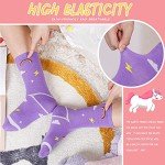 WELSOX Girls Kids Unicorn Socks Cute Fun Crew Fashion Funny Gifts Novelty Stocking Stuffers Soft Cotton Socks 6 Pairs(Unicorn,3-5 Y)