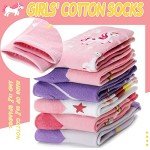 WELSOX Girls Kids Unicorn Socks Cute Fun Crew Fashion Funny Gifts Novelty Stocking Stuffers Soft Cotton Socks 6 Pairs(Unicorn,3-5 Y)