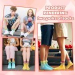 Habbiful 2 Pairs Holding Hands Socks Magnetic Suction 3D Doll Couple Sock for Unisex Adults Funny Socks Gifts for Wedding Anniversary Day Lovers Coworkers Buddies,Yellow Blue