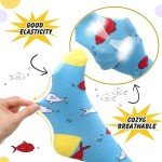 Zoooyawn 8 Pairs Funny Crazy Silly Socks Red and White Book Socks Novelty Cat Costumes Accessories Outfit for Adult Read Week Teacher Women Characters Party Favors