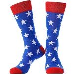 BISOUSOX American Flag Socks Groomsman Socks Mens Dress Socks 9-12 Funny Crazy Novelty Business Wedding Crew Socks