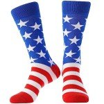 BISOUSOX American Flag Socks Groomsman Socks Mens Dress Socks 9-12 Funny Crazy Novelty Business Wedding Crew Socks