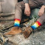 BONANGEL Mens Dress Socks Fun Funny Colorful Crazy Crew Dress Socks For Men 9-12