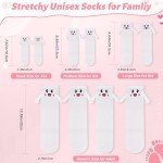 COZYMATE Hand Holding Socks Magnet 3 Pairs Family Matching Novelty Socks that Hold Hands for Couples Parent-Child Gag Gift (US, Alpha, One Size, Regular, Regular, White-Adults(2Pairs)+Kid(1Pair-L)