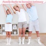 COZYMATE Hand Holding Socks Magnet 3 Pairs Family Matching Novelty Socks that Hold Hands for Couples Parent-Child Gag Gift (US, Alpha, One Size, Regular, Regular, White-Adults(2Pairs)+Kid(1Pair-L)