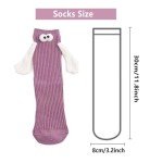 ARTSIM Holding Hands Socks Couple Kids Magnetic Hand in Hand Mid Tube Sock Funny 3D Doll Big Eye Design Gifts Socks Dark Green