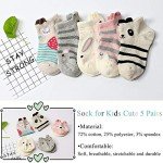 Artfasion Girls Ankle Animal Socks: Cute Crew Cotton Socks Soft Funny Childs Breathable Cartoon Sock for 5-7 Years Kids Students Daughter Granddaughter Birthday Exploring Walking Adventure Games Gifts