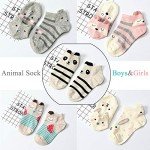 Artfasion Girls Ankle Animal Socks: Cute Crew Cotton Socks Soft Funny Childs Breathable Cartoon Sock for 5-7 Years Kids Students Daughter Granddaughter Birthday Exploring Walking Adventure Games Gifts