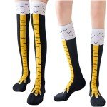 2 Pair Funny Chicken Legs Socks:24 inch Knee Socks,12 inch Calf Socks,Novelty Party Gifts for Women Men and Kids