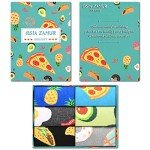 Dsia Zamur 6 Pack Novelty Food Socks + Gift Box for Kids Boys Girls, Colorful Athletic Calf Crew Socks for Children Sons Avocado Donut Taco Pizza Egg Bacon Pineapple Lovers 7-10 Years