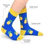 Dsia Zamur 6 Pack Novelty Food Socks + Gift Box for Kids Boys Girls, Colorful Athletic Calf Crew Socks for Children Sons Avocado Donut Taco Pizza Egg Bacon Pineapple Lovers 7-10 Years