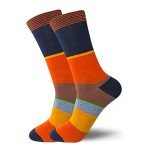HHX YONLEE Mens Dress Socks Seamless Toe Funky Novelty Colorful Happy Cotton Patterned Sock Sizes 10-13