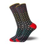 HHX YONLEE Mens Dress Socks Seamless Toe Funky Novelty Colorful Happy Cotton Patterned Sock Sizes 10-13